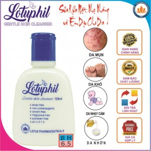 Lotuphil Gentle Skin Cleanser 125ml - Sữa rửa mặt dịu êm ngăn ngừa mụn, thích hợp cho da nhờn, da khô, da nhạy cảm.